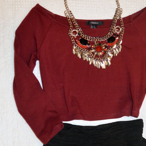 3/$15 🌺Forever 21 Red Crop Top - Picture 9 of 13